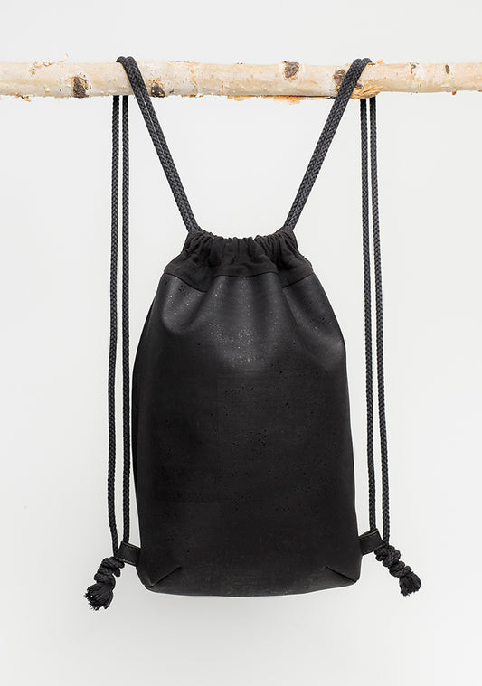 OUTLET! Aarni cork drawstringbag, backpack, black