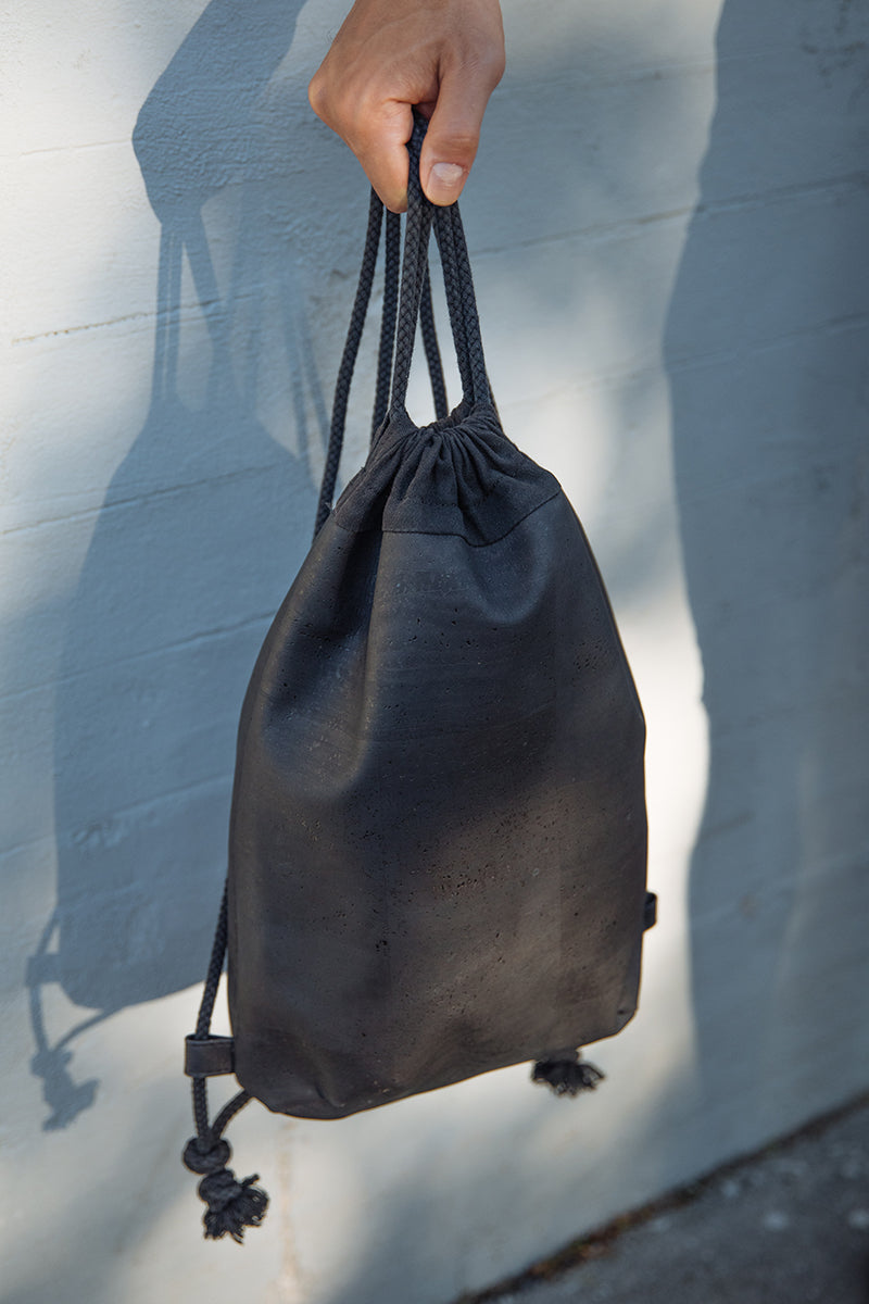 OUTLET! Aarni cork drawstringbag, backpack, black